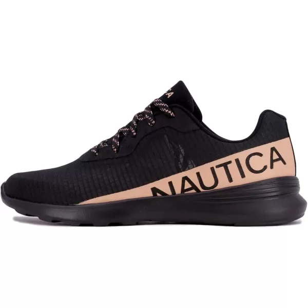 NAUTICA Women Fashion Sneaker LaceUp Jogger Running Shoe Casual Walking SneakerCalaisblack