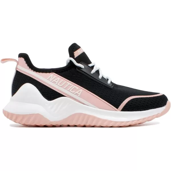 NAUTICA Women Fashion Sneaker LaceUp Jogger Running Shoe Casual Walking SneakerDelrablack Pink