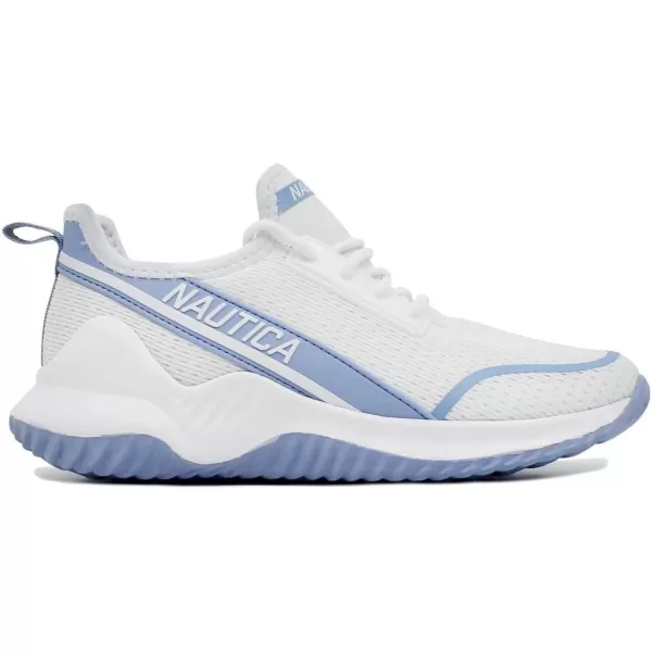 NAUTICA Women Fashion Sneaker LaceUp Jogger Running Shoe Casual Walking SneakerDelrawhite Blue