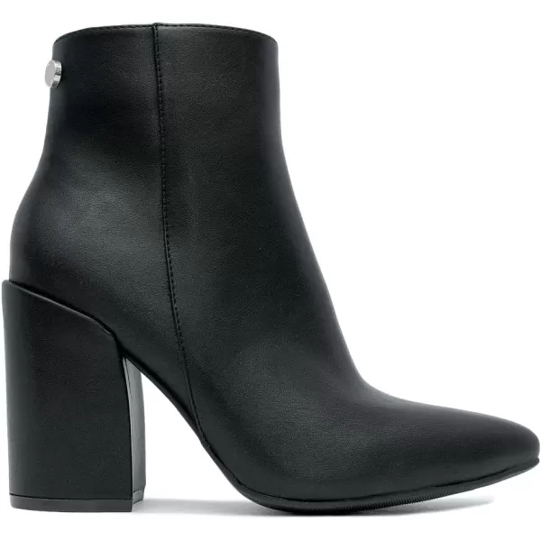 NAUTICA Womens Heeled Ankle Bootie with Pointed Toe Block Heel and Side Zipper for Winter  YevaBlack