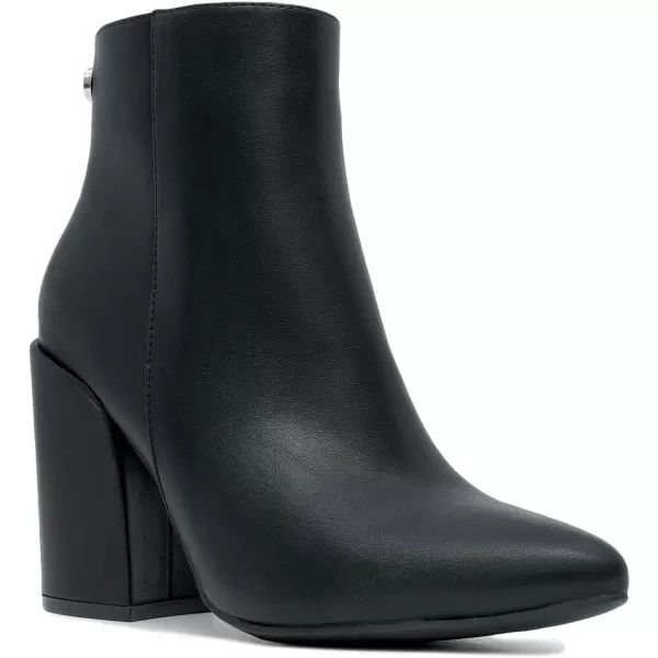 NAUTICA Womens Heeled Ankle Bootie with Pointed Toe Block Heel and Side Zipper for Winter  YevaBlack