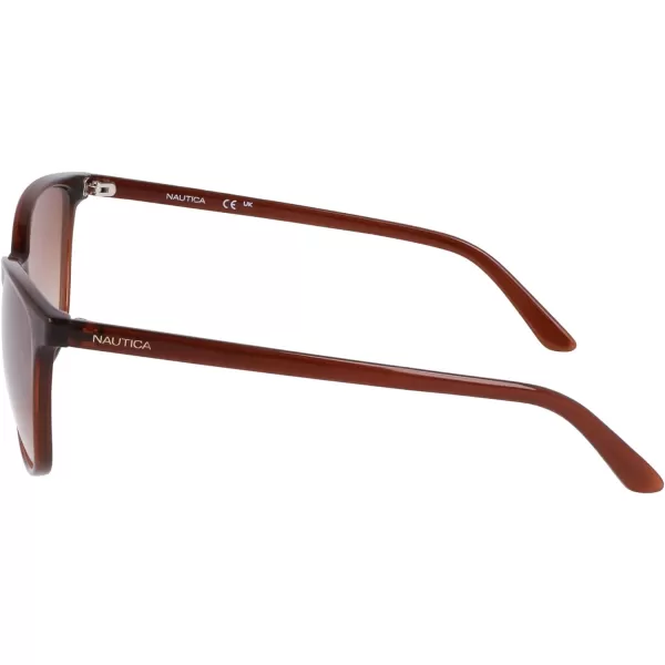 NAUTICA Womens N2243s Rectangular SunglassesCrystal Brown