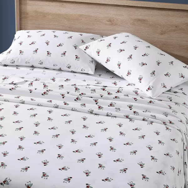 Nautica  King Sheets Brushed Flannel Bedding Set Soft amp Cozy Bedroom Decor Harmead KingPenguin Toss Queen