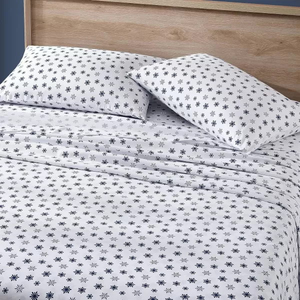 Nautica  King Sheets Brushed Flannel Bedding Set Soft amp Cozy Bedroom Decor Harmead KingSnowflake Toss King