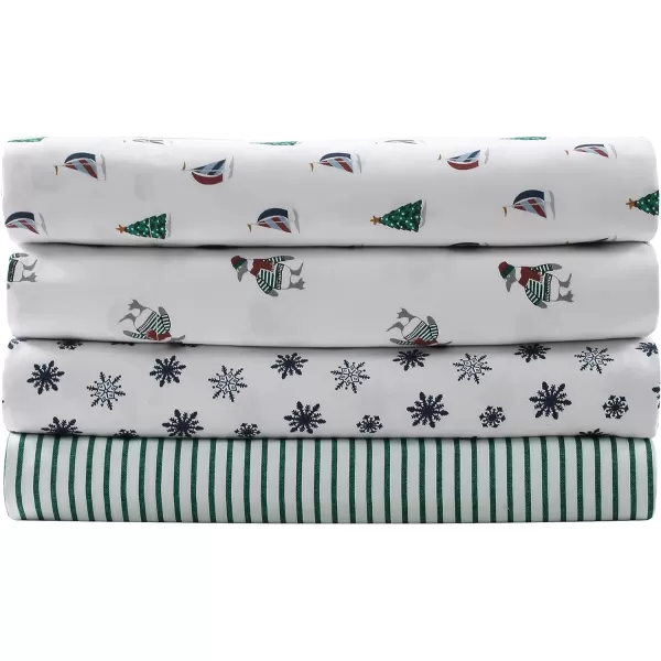 Nautica  King Sheets Brushed Flannel Bedding Set Soft amp Cozy Bedroom Decor Harmead KingSnowflake Toss King