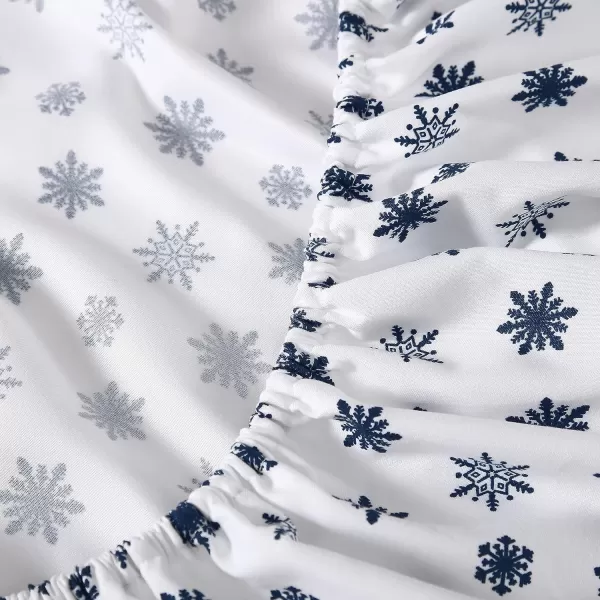 Nautica  King Sheets Brushed Flannel Bedding Set Soft amp Cozy Bedroom Decor Harmead KingSnowflake Toss Queen