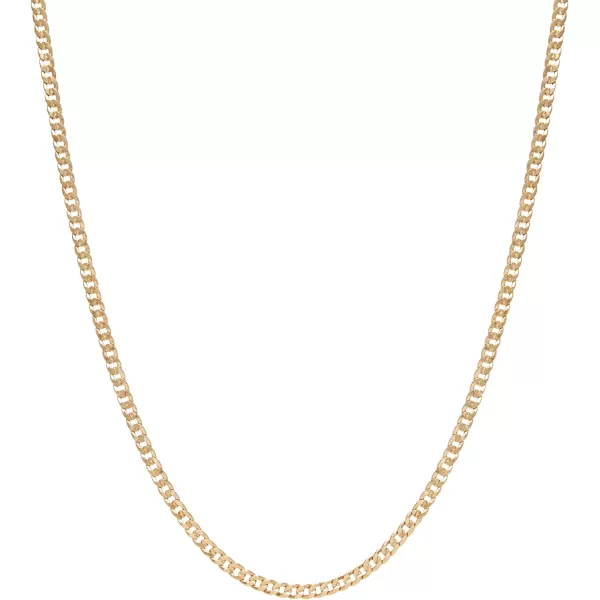 Nautica 14K Gold Plated Brass Necklace  Miami Cuban Flat Link Curb Chain Necklace for Men and Women10 mm