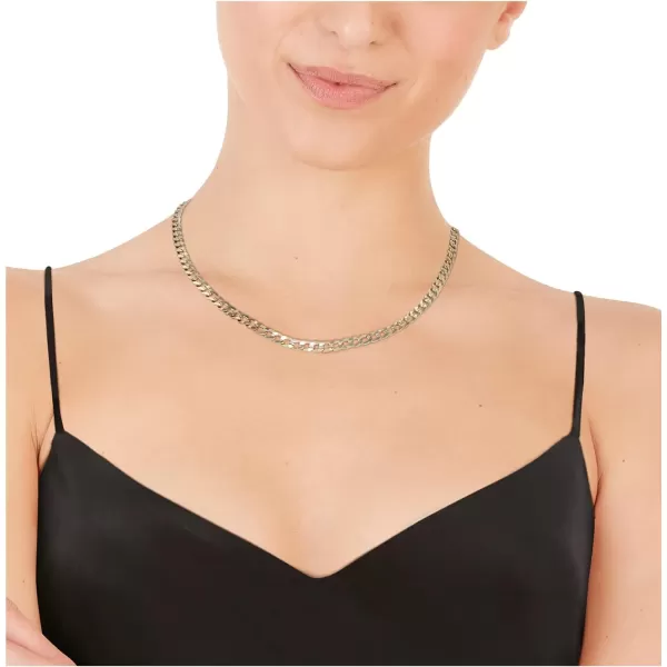 Nautica 14K Gold Plated Brass Necklace  Miami Cuban Flat Link Curb Chain Necklace for Men and Women16 in 4 mm