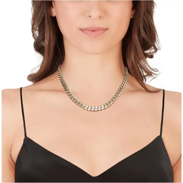 Nautica 14K Gold Plated Brass Necklace  Miami Cuban Flat Link Curb Chain Necklace for Men and Women20 in 10 mm