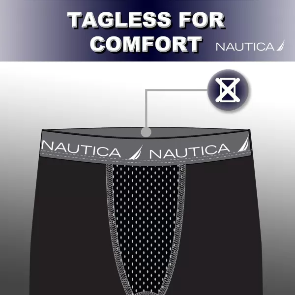 Nautica 3Pack Mens Base Layer Short Breathable Performance Compression Shorts Men Under Layer Thigh Chafing PreventionBlack