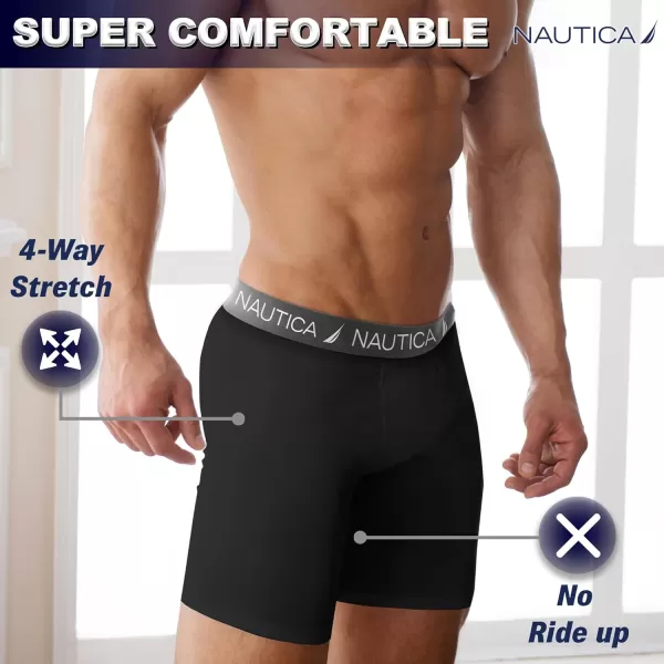 Nautica 3Pack Mens Base Layer Short Breathable Performance Compression Shorts Men Under Layer Thigh Chafing PreventionBlack