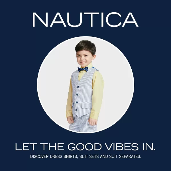 Nautica Baby Boys 4Piece Set with Dress Shirt Vest Pants and TieFlag Blue