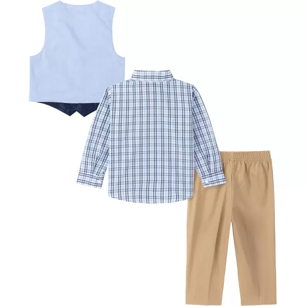 Nautica Baby Boys 4Piece Set with Dress Shirt Vest Pants and TieFlag Blue