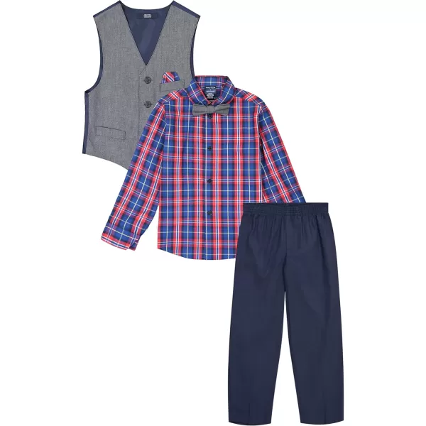 Nautica Baby Boys 4Piece Set with Dress Shirt Vest Pants and TieNavy Twill