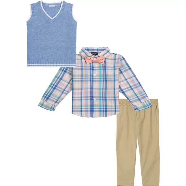 Nautica Baby Boys 4Piece Set with Dress Shirt Vest Pants and TieOcean View