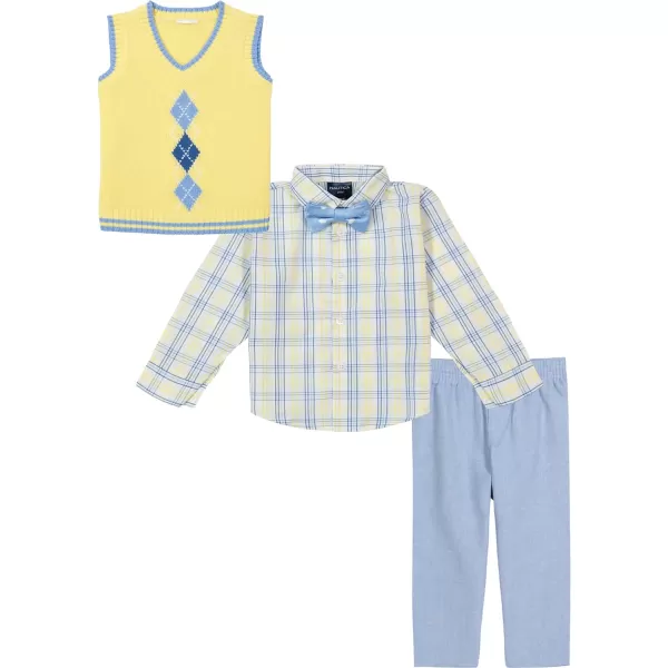 Nautica Baby Boys 4Piece Set with Dress Shirt Vest Pants and TiePale Banana