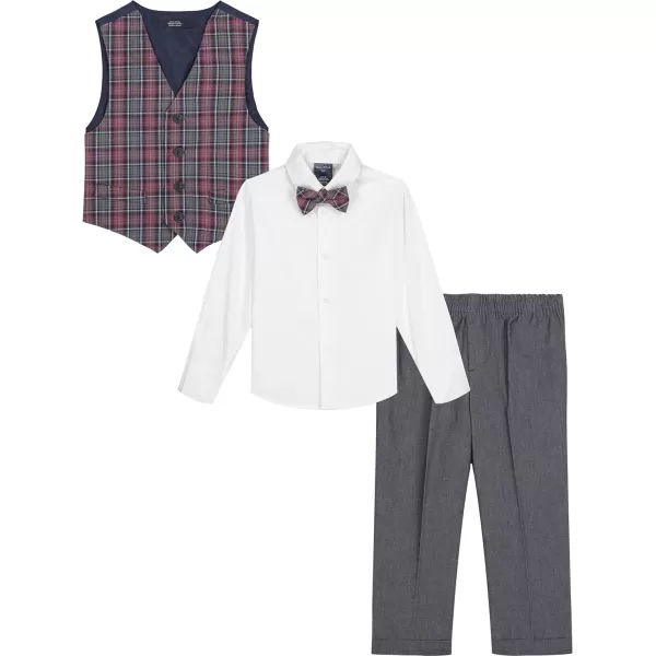 Nautica Baby Boys 4Piece Set with Dress Shirt Vest Pants and TieRoasted Rouge