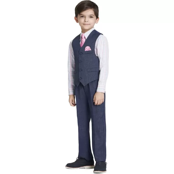 Nautica Baby Boys 4Piece Set with Dress Shirt Vest Pants and TieTanzanite