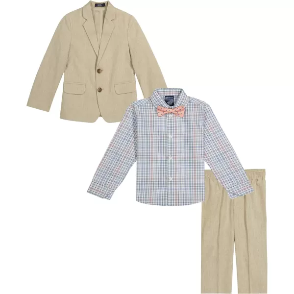 Nautica Baby Boys 4Piece Suit Set with Dress Shirt Jacket Pants and TieKhaki