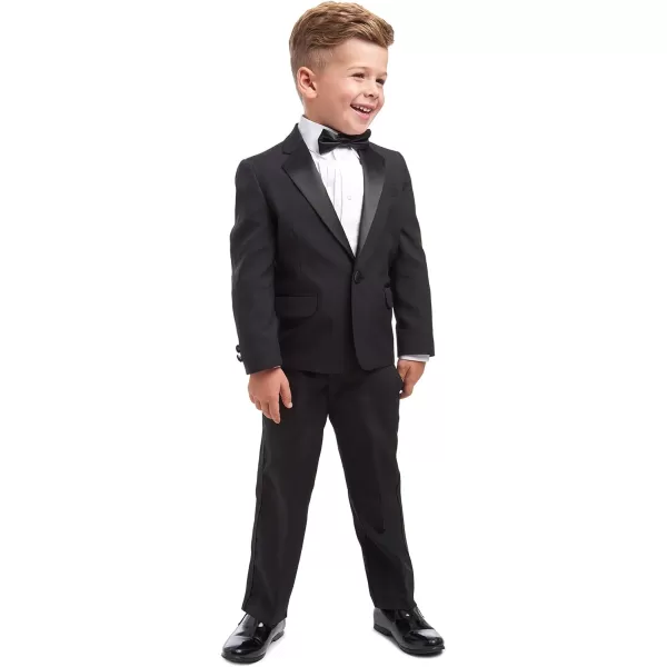 Nautica Baby Boys 4Piece Tuxedo with Dress Shirt Bow Tie Jacket and PantsBlack Tuxedo