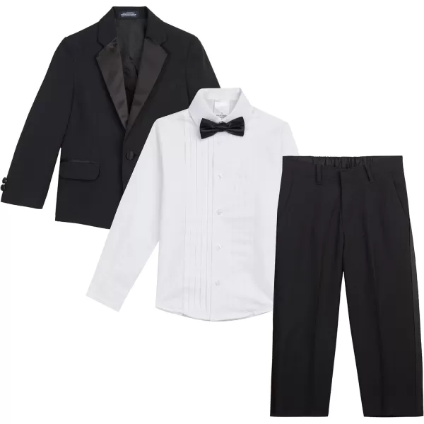 Nautica Baby Boys 4Piece Tuxedo with Dress Shirt Bow Tie Jacket and PantsBlack Tuxedo