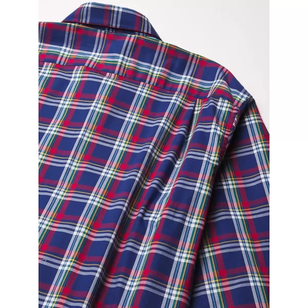 Nautica Big  Tall Mens Big and Tall Classicfit WrinkleResistant Plaid ShirtBlue Depths