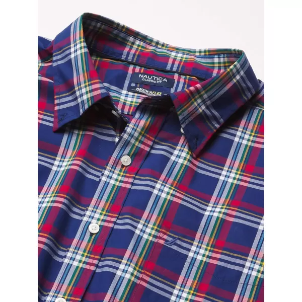 Nautica Big  Tall Mens Big and Tall Classicfit WrinkleResistant Plaid ShirtBlue Depths