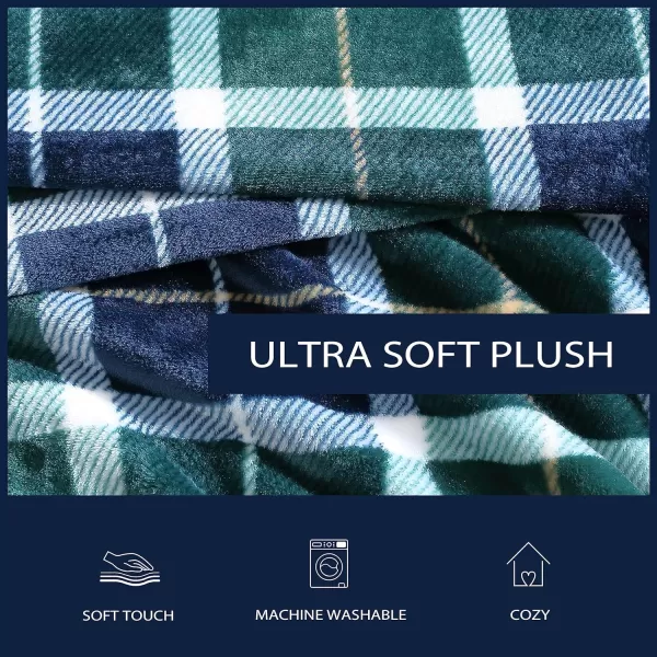 Nautica Blanket Plush Fleece Bedding Home Decor for All Seasons Queen Northsail Plaid NavyKing Northsail Plaid Navy