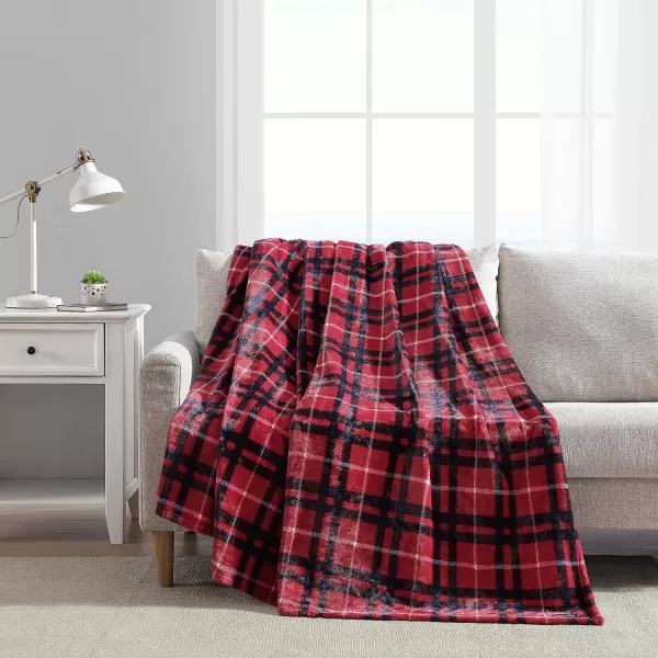 Nautica Blanket Plush Fleece Bedding Home Decor for All Seasons Queen Northsail Plaid NavyKing Winter Tattersall Red