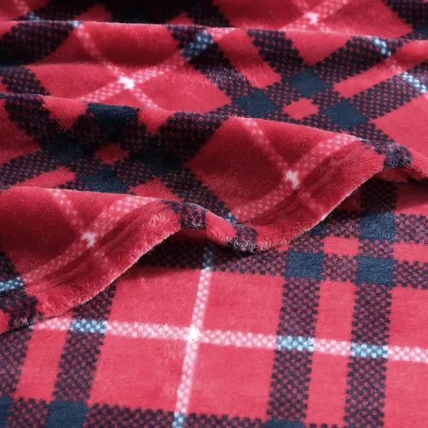 Nautica Blanket Plush Fleece Bedding Home Decor for All Seasons Queen Northsail Plaid NavyKing Winter Tattersall Red