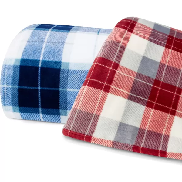 Nautica Blanket Plush Fleece Bedding Home Decor for All Seasons Queen Northsail Plaid NavyTwin Northsail Plaid Blue