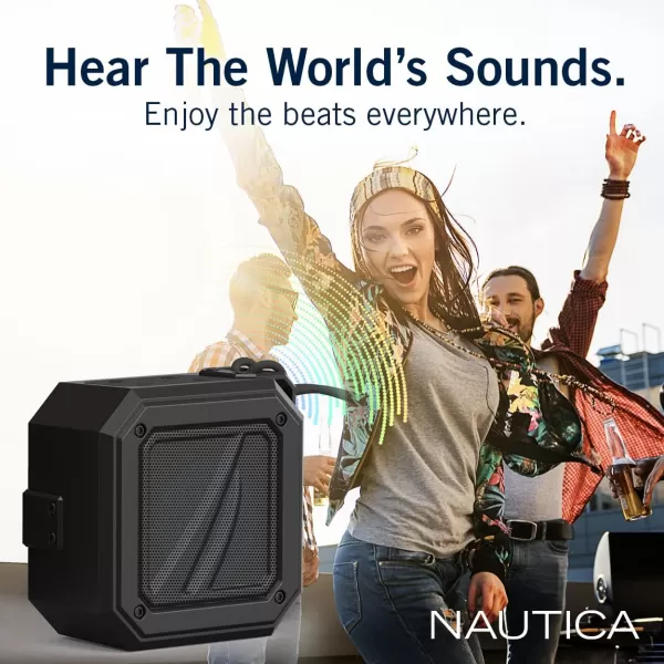 Nautica Bluetooth Portable Speaker Waterproof Wireless Speaker Outdoor Speaker Bluetooth Patio Speakers Loud Sound Clear Audio USB Drive 15Hour Playtime BlackBlackBLACKBLACK