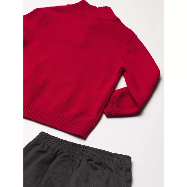 Nautica Boys 2Piece Quarter Zip Pullover Sweater and Pants SetRoasted Rouge