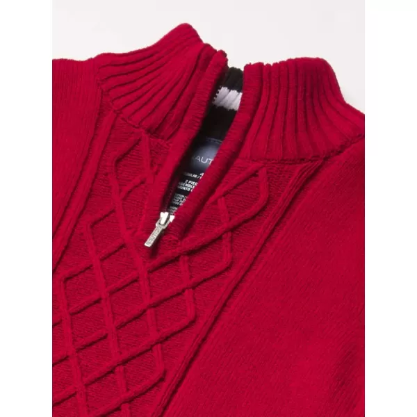 Nautica Boys 2Piece Quarter Zip Pullover Sweater and Pants SetRoasted Rouge