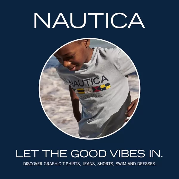 Nautica Boys Big Short Sleeve Solid VNeck TShirtBlue Heather