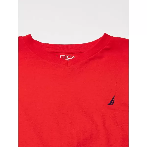 Nautica Boys Big Short Sleeve Solid VNeck TShirtFiery Red