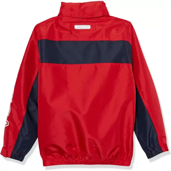 Nautica Boys Light Weight Anchor Jacket with Stowable HoodCarmineNavy