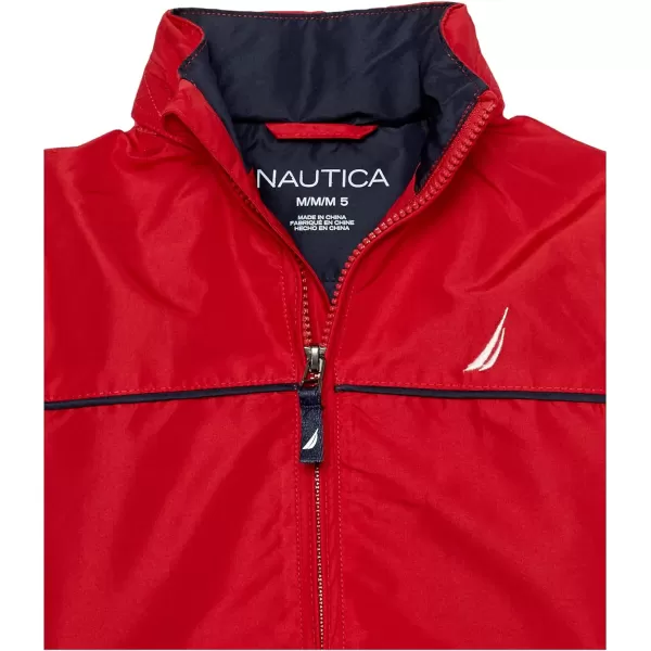 Nautica Boys Light Weight Anchor Jacket with Stowable HoodCarmineNavy