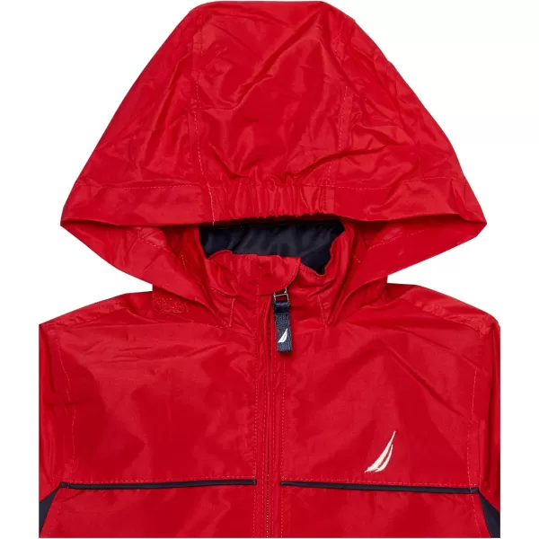 Nautica Boys Light Weight Anchor Jacket with Stowable HoodCarmineNavy