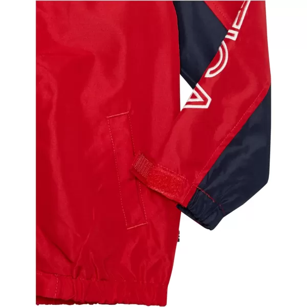 Nautica Boys Light Weight Anchor Jacket with Stowable HoodCarmineNavy