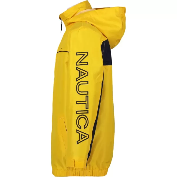 Nautica Boys Light Weight Anchor Jacket with Stowable HoodGolden RodNavy