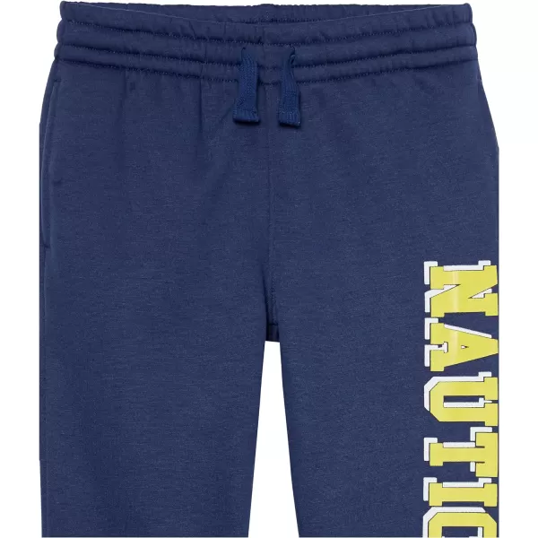 Nautica Boys Pullon Fleece Jogger Sweatpant Drawstring ClosureBold J Navy