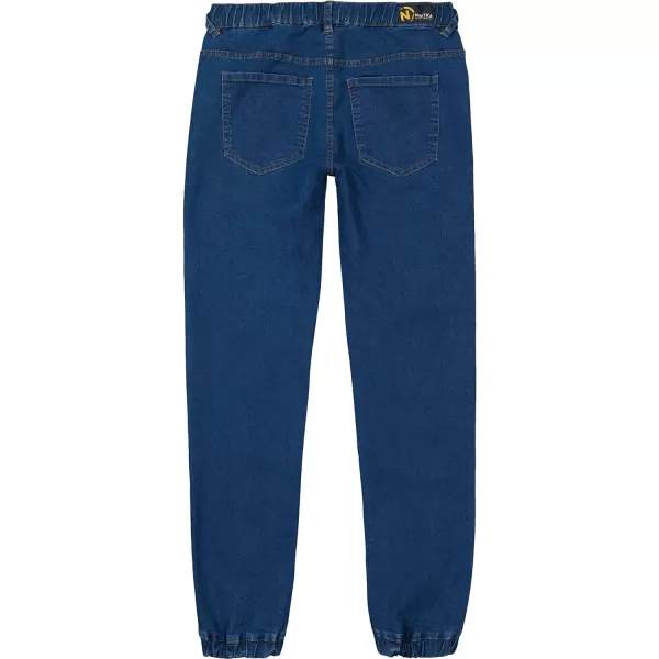 Nautica Boys Pullon Stretch Denim Jeans 5Pocket Style  Drawstring ClosureMedium Blue