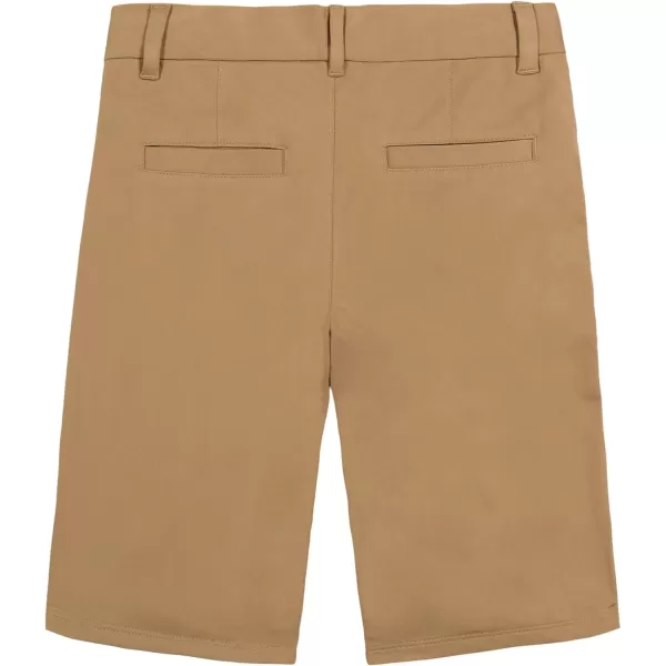 Nautica Boys School Uniform Flat Front Stretch Twill ShortBurnished Khaki