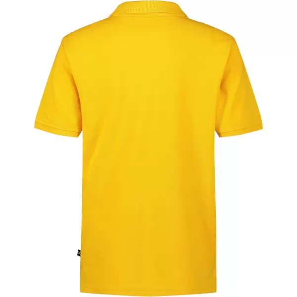 Nautica Boys Short Sleeve Anchor Polo Button Closure Soft  Comfortable Pique FabricGolden Rod