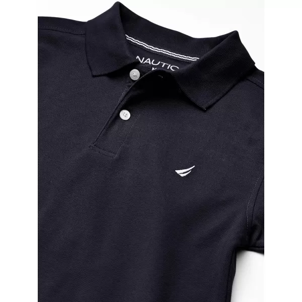 Nautica Boys Short Sleeve Anchor Polo Button Closure Soft  Comfortable Pique FabricSport Navy 0jb