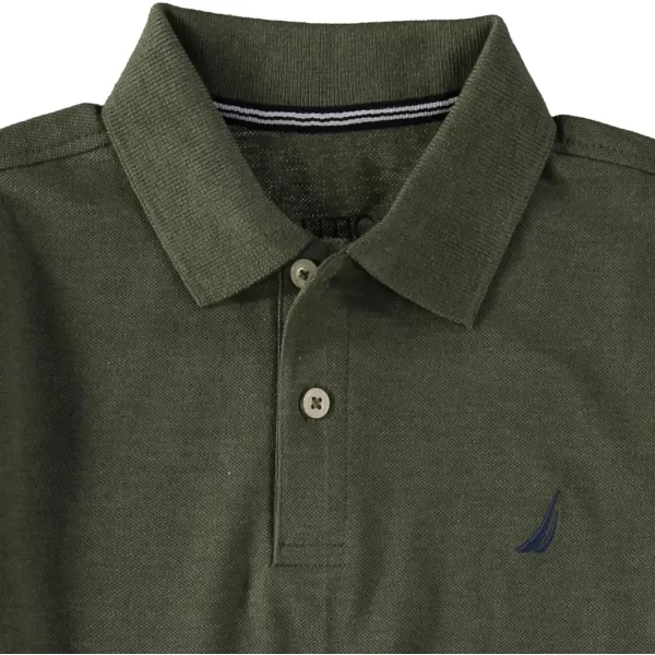 Nautica Boys Short Sleeve Anchor PoloBurnt Olive Heather