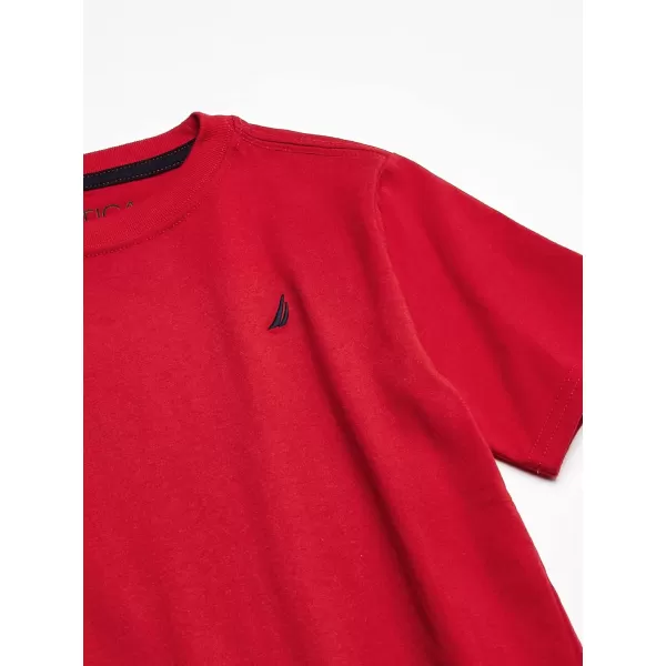 Nautica Boys Short Sleeve Solid Crew Neck TShirtCarmine