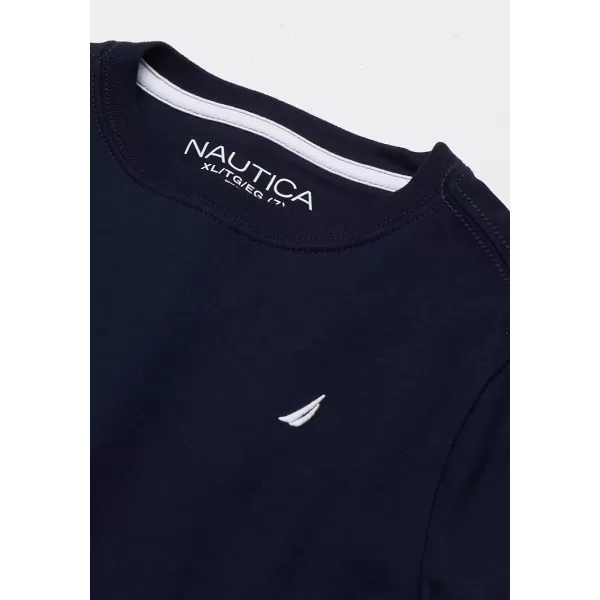 Nautica Boys Short Sleeve Solid Crew Neck TShirtSport Navy