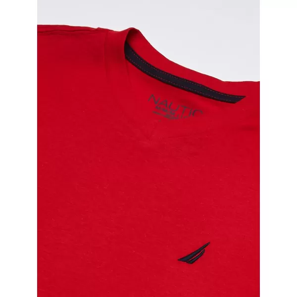 Nautica Boys Short Sleeve Solid VNeck TShirtCarmine